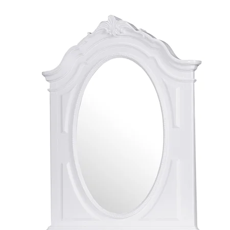 Oval Mirror with Curved and Scrolled Top